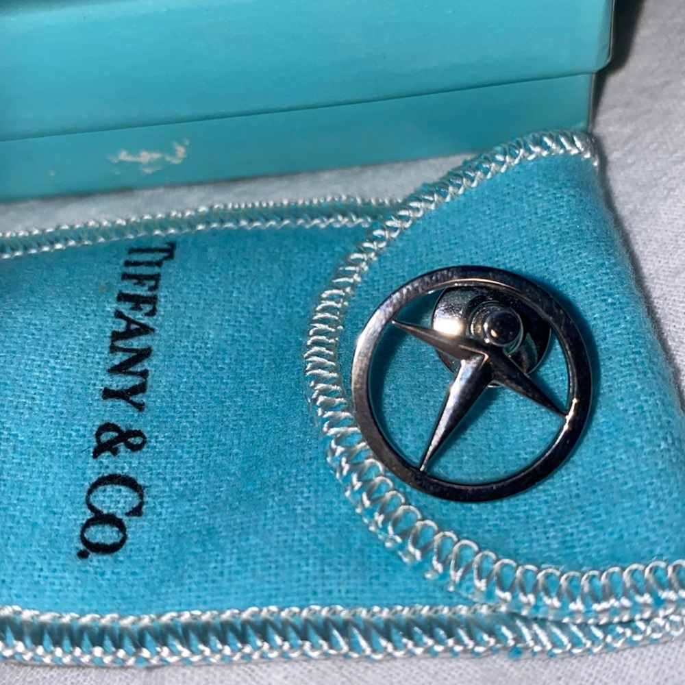 Tiffany sterling silver Man Power lapel or tie clip